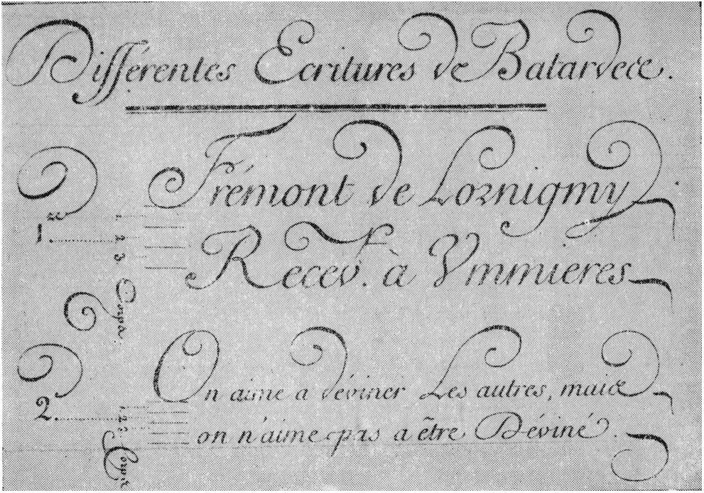 Образец почерка бастард (1763 г.)