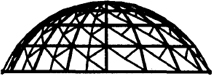 Рис. 6.6. Купол ребристо-кольцевой с решетчатыми связями